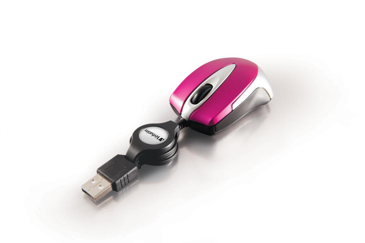 Verbatim GO MINI OPTICAL TRAVEL MOUSE HOT PINK