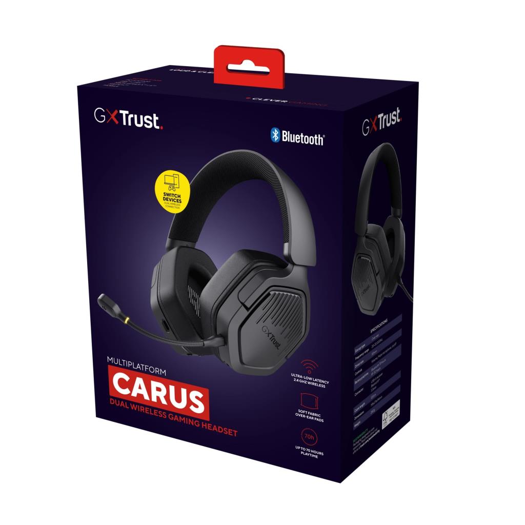 TRUST CARUS WIRELESS HEADSET BLACK