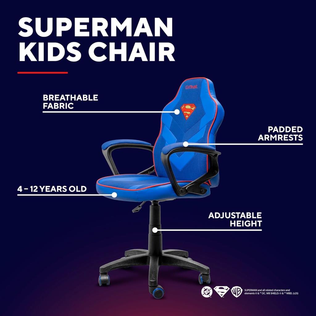 TRUST GXT 703SM REVVO SUPERMAN KIDS CHAIR
