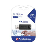 Verbatim USB DRIVE 3.0 32GB PINSTRIPE BLACK