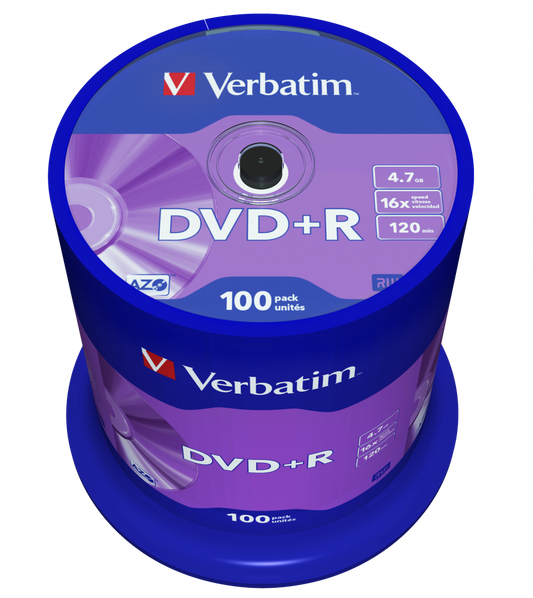 DVD+R AZO 4.7GB 16X MATT SILVER SURFACE (100 PCK)