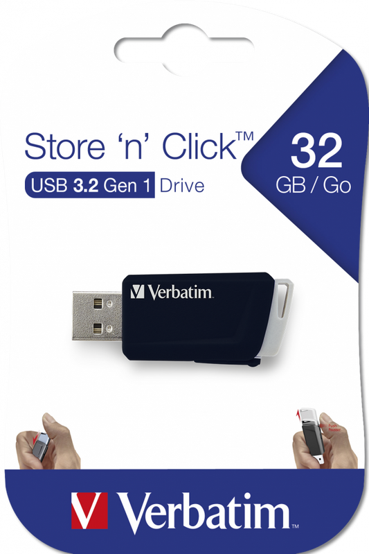 Verbatim USB DRIVE 3.0 STORE N CLICK 32GB BK