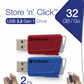 Verbatim USB DRIVE 3.0 STORE N CLICK 2X32GB R/B