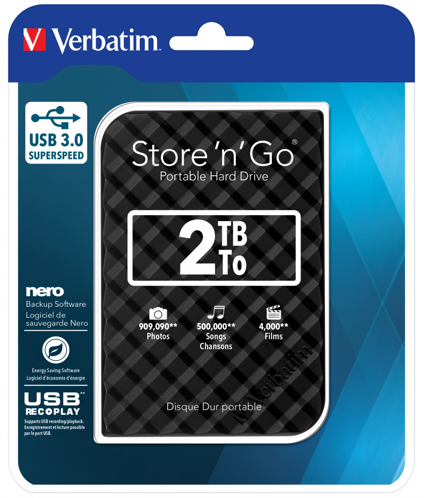 Verbatim STORE N GO 2.5 (6.35CM) 2TB USB 3.0 BLACK