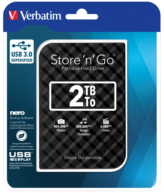 Verbatim STORE N GO 2.5 (6.35CM) 2TB USB 3.0 BLACK