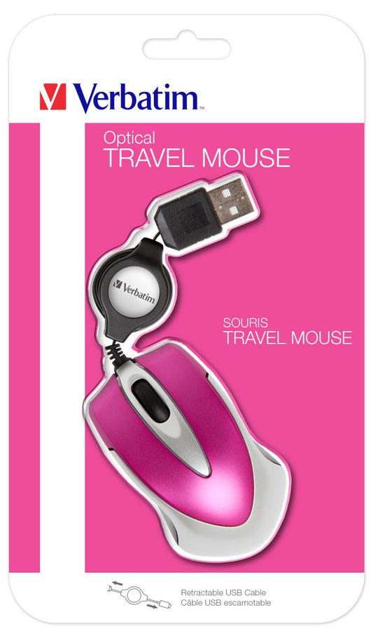 Verbatim GO MINI OPTICAL TRAVEL MOUSE HOT PINK