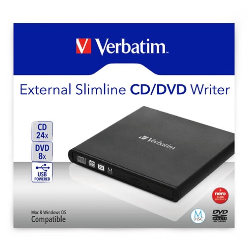 EXTERNAL SLIMLINE DVD REWRITER USB 2.0 BLACK