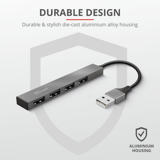 TRUST ALUMINIUM 4-PORT 2.0 USB HUB