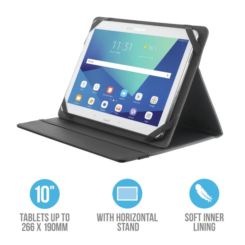 TRUST 10" FOLIO CASE & STAND BLACK