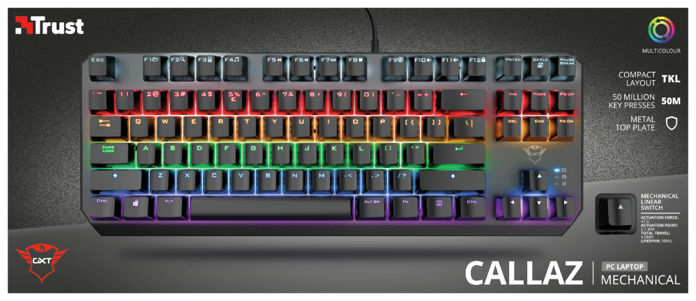 TRUST GXT834 CALLAZ TKL MECHANICAL KEYBOARD UK