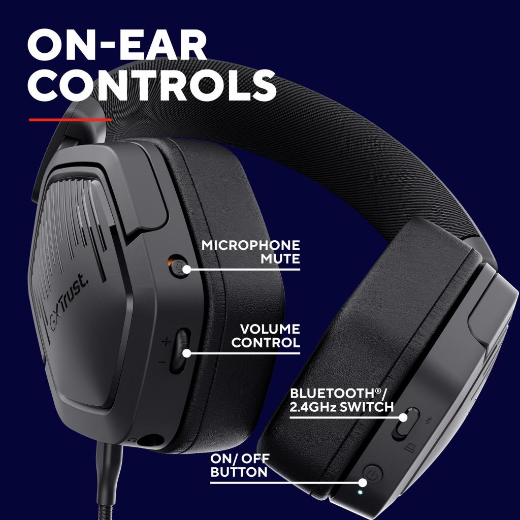 TRUST CARUS WIRELESS HEADSET BLACK