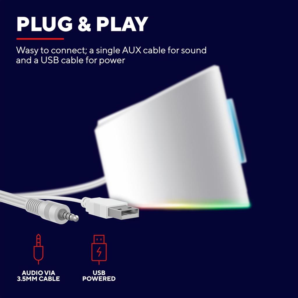 TRUST GXT619W THORNE RGB SOUNBAR WHT