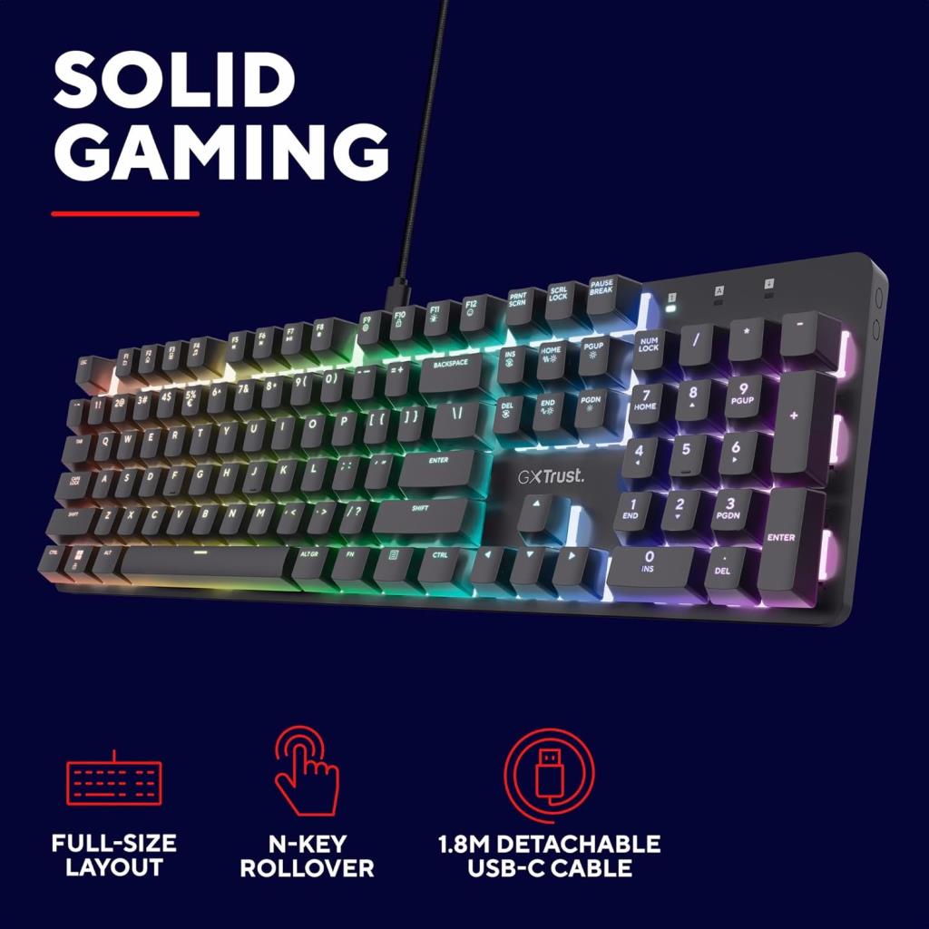 TRUST GXT 871 ZORA MECHANICAL UK GAMING KEYBOARD