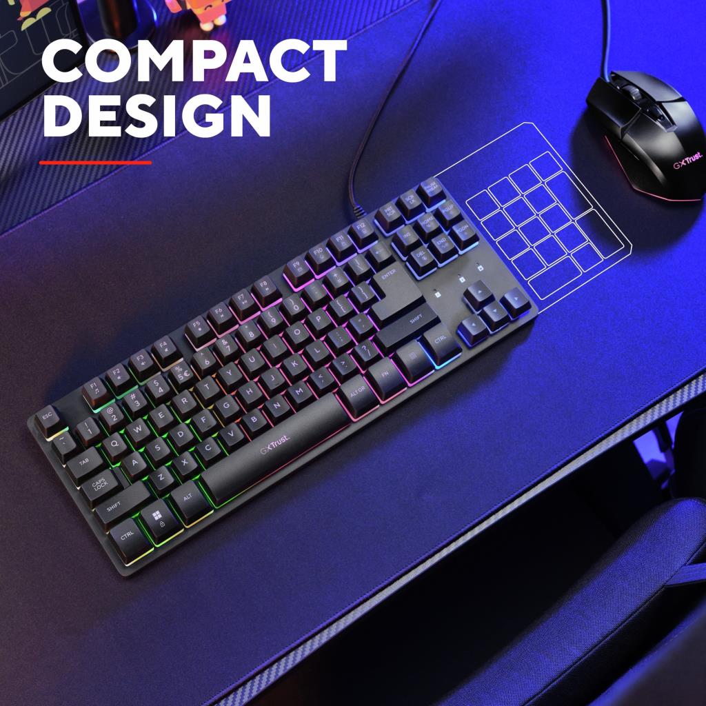 TRUST GXT 833 THADO V2 TKL UK ILLUMINATING KEYBOARD BK