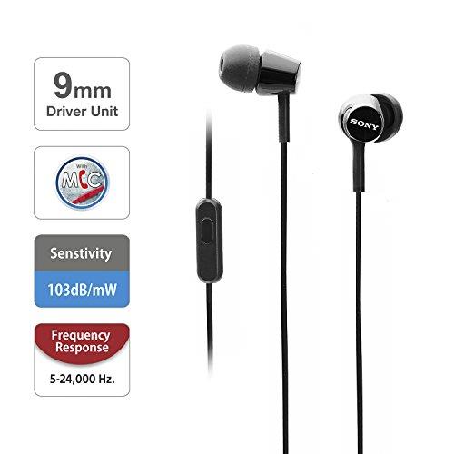 SONY IN-EAR HEADPHONES & MIC BLACK