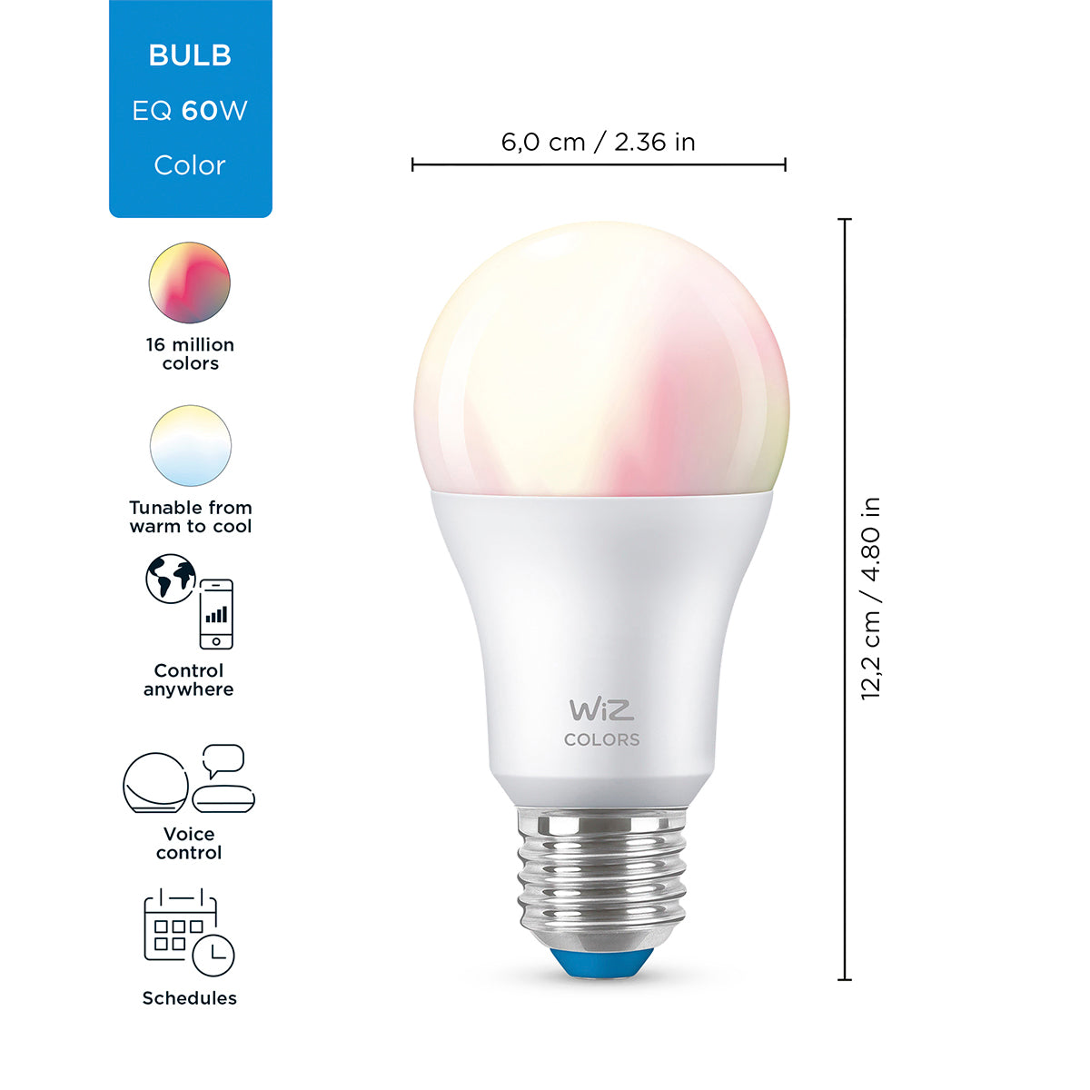 Wi-Fi BLE 60W A60 E27 922-65 RGB 1PF/6