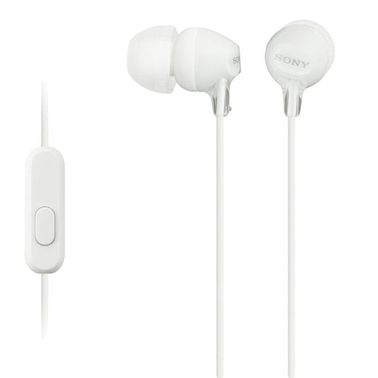 SONY IN-EAR HEADPHONES & MIC WHITE